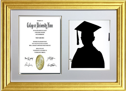Graduation double photo gold - double,