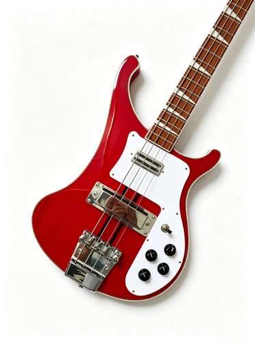 Red electric bass - electric, guitar
