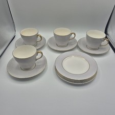 Vintage Wedgwood Bone China Gold Trimmed Tea Set & Saucers