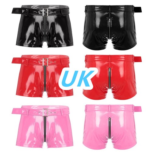 Men pvc leather shorts - uk,