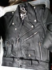 Real leather kids brando black
