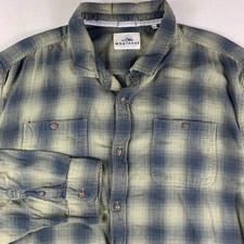 Mantaray Shirt Men’s XXXL Green Plaid Cotton Button Up Longsleeve 3XL