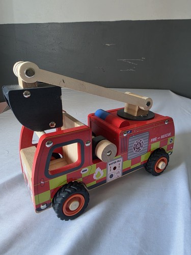 Little town wooden fire truck - little,
