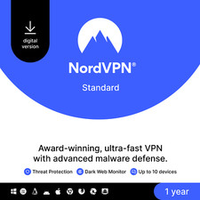 NordVPN Standard, 10 Devices, 1-Year, VPN & Cybersecurity, Digital Code