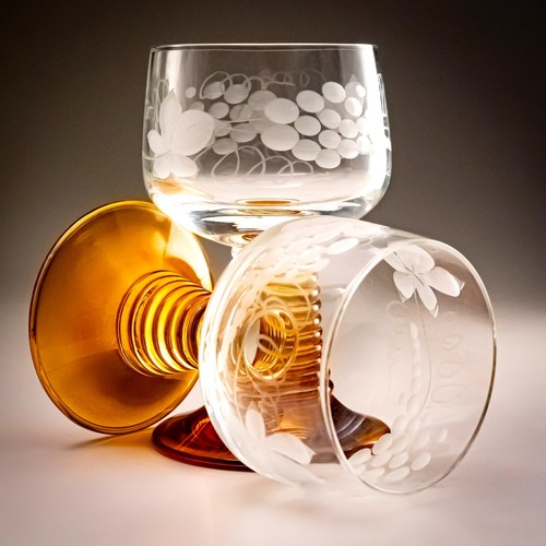 German roemer amber stem - german, wine