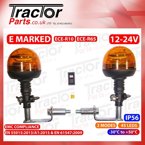 Two led flashing beacons amber - flashing,