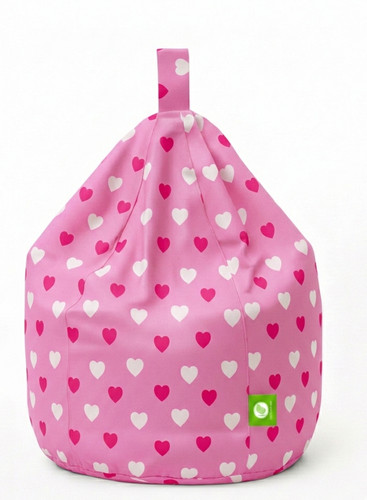 Kids pink hearts bean bag - pink,