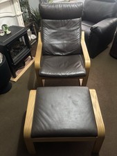 IKEA Poang Leather Chair and