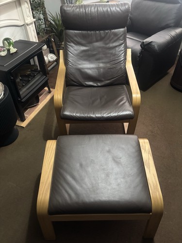 Ikea poang leather chair and - leather,