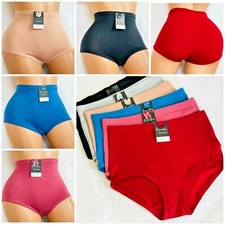 3/12 Pack Women High Waisted Brief Bikini Panties Cotton Comfy 65 Underwear S-2X