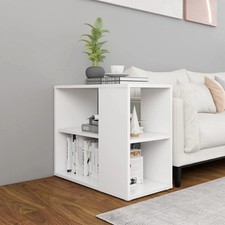 White Side Cabinet Storage Unit Side Table Hall Sofa Table - 60x30x50 cm