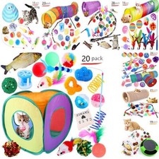 Funny Pet Tunnel Cat Play Kitten Stick Mouse Cats Stick Ball Toys Bulk Toy Set