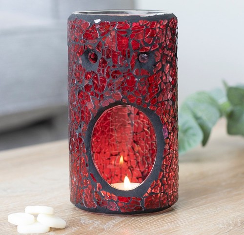 Red crackle glass pillar - pillar, oil