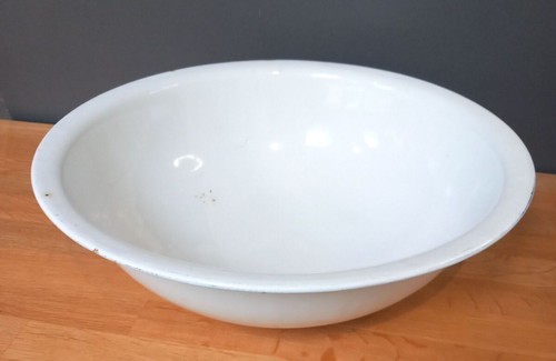 Vintage white enamel wash - enamel,