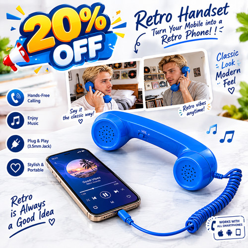 Retro telephone handset for - telephone,