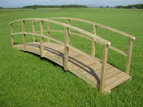 Wooden garden pond bridge - wooden,