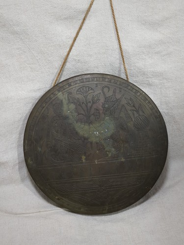 Vintage brass egyptian dinner - vintage,