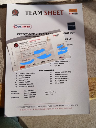Exeter city tottenham - tottenham, 8