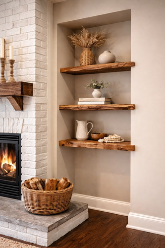 Rustic floating shelf wood - rustic,