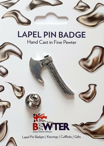 Hatchet axe pewter lapel pin - hatchet,