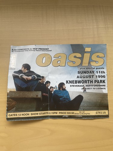 Oasis knebworth park - oasis, ticket