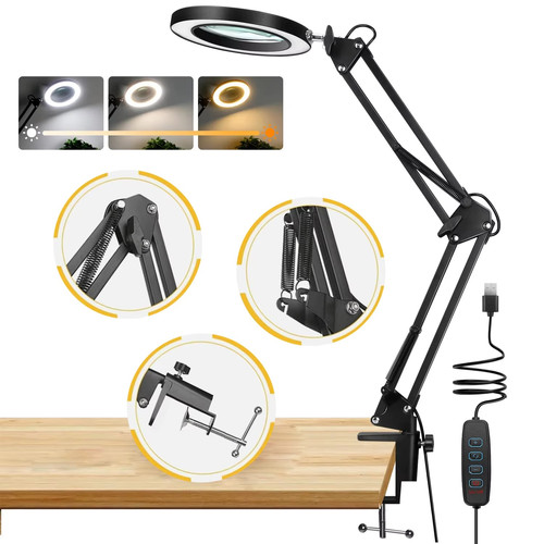 Magnifying glass desk light - glass,