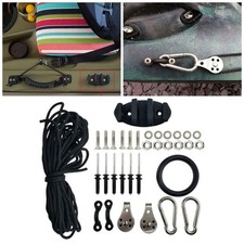 Kayak Anchor Trolley Kit Rope Deck Rigging Set Pad Eyes Rivets Pulleys Nuts New