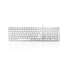 Accuratus 301 Mac keyboard Universal USB QWERTY UK English Silver White