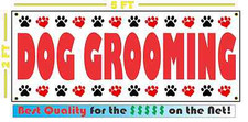 DOG GROOMING Banner Sign NEW Larger Size DOGS CATS Large Animal 4 Truck Van Shop