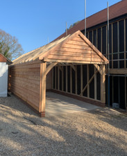 Prefab Oak Fronted Single Bay Garage, Full Height Gable Eaves | 3.3m x 4.95m