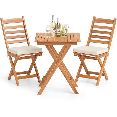 Pcs acacia wood bistro set - acacia,