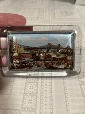 Black Wells Bridge New York   Glass. Paperweight. Vintage. Early 1900’s.