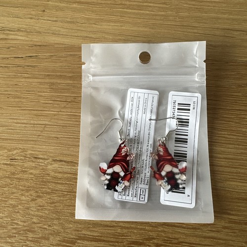 Gonk wine dangly earrings new - wine,
