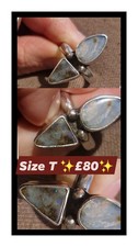 Sterling Silver & Opal Ring Size T