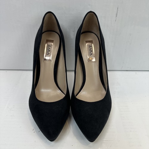 Zara women black court - black, heels