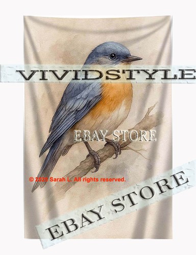 Watercolor bird tapestry - watercolor,