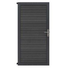 Composite Pedestrian Gate Grey 90cm x 180cm WPC Plastic Aluminium