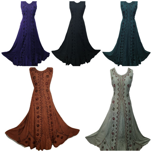 Dress maxi long embroidered - dress,