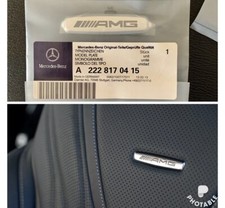 2 x Mercedes AMG Logo Emblems Front Seat Tuning Badges Metal UK 🇬🇧