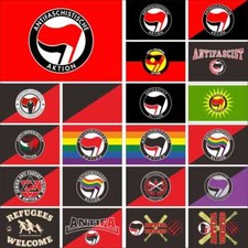 Antifasistische Aktion Flag 3X5FT Accion Antifascista Anti Homophobia Action