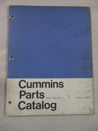Cummins model v6e 195 - cummins, parts