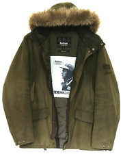 BARBOUR INTERNATIONAL " STEVE MCQUEEN " OLIVE WAX PARKA JACKET - S - COST £295