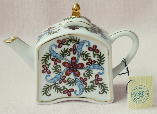 Porcelain art miniature teapot - art,