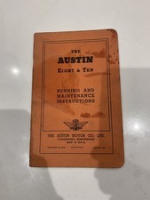 Austin Eight & Ten Running And Maintenance Instructions 1954