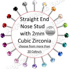 2mm Crystal Top Nose Stud |