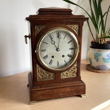 Antique Richard et Cie French Oak and brass Mantle clock