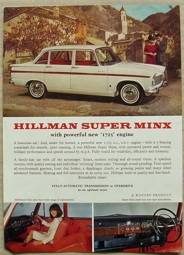 Hillman super minx car sales - minx,