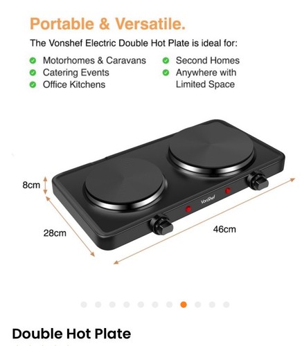 Vonshef double hot plate - double,