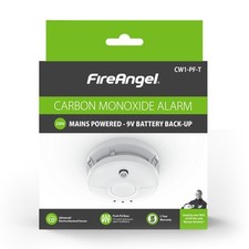 FireAngel CW1-PF-T Carbon Monoxide Alarm, 230V Mains Powered with Battery Backup
