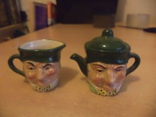 OLD VINTAGE MINIATURE MINI ARTONE HAND PAINTED NOVELTY TEA POT & jug dickens